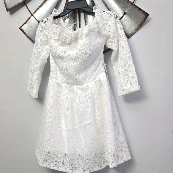 Elegant White Lace Dress - Picture 1 of 5